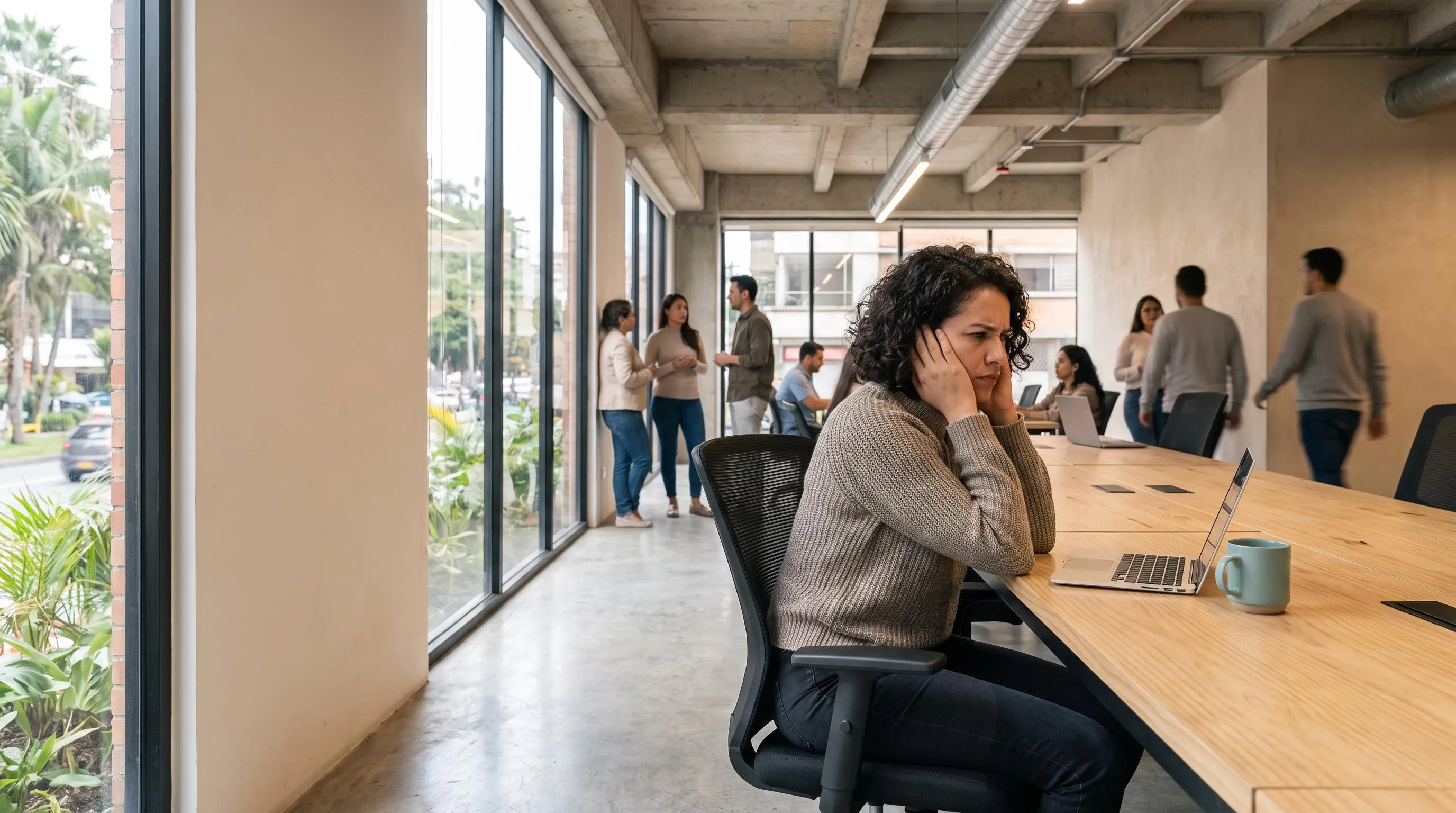 Oficina sin tratamiento acústico